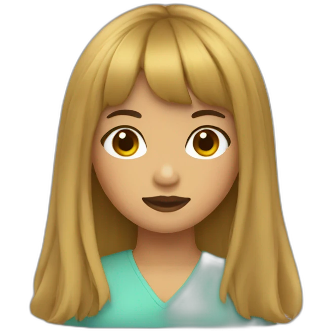 filipina girl with curtain bangs emoji