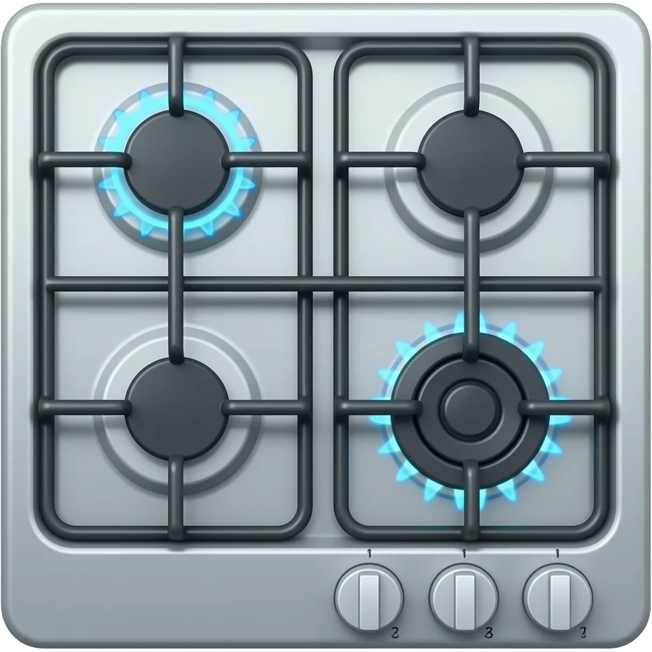 cooktop gas burner and electric burner emoji