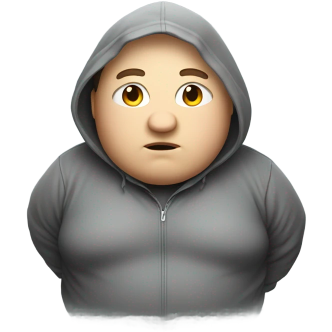 Hooded white guy that is fat and cross eyed emoji