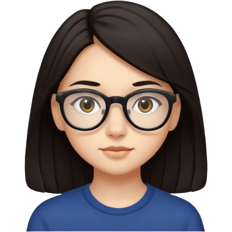 ragazzina di 16 anni mora capelli lunghi con occhiali neri emoji