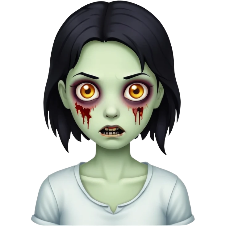 girl zombie with black hair emoji