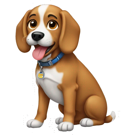 dog wearing  emoji