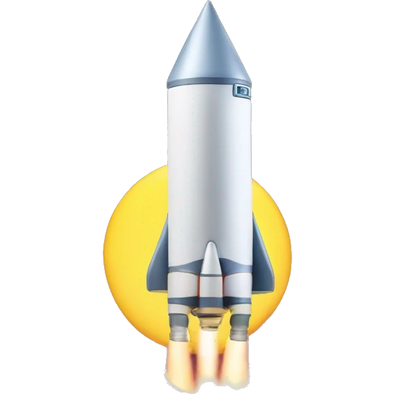 Rocket on moon emoji