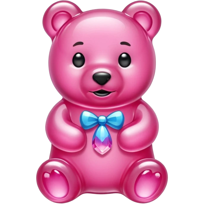 Pink Gummybear made out of crystals emoji
