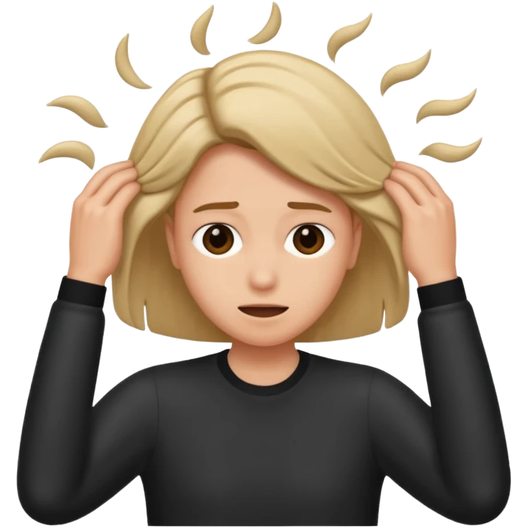 Pulling hair emoji