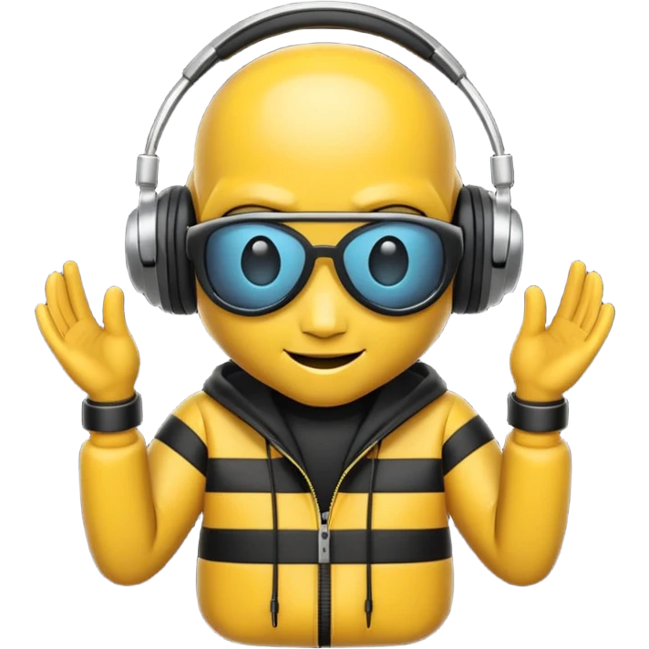 DJ bee with headphones emoji