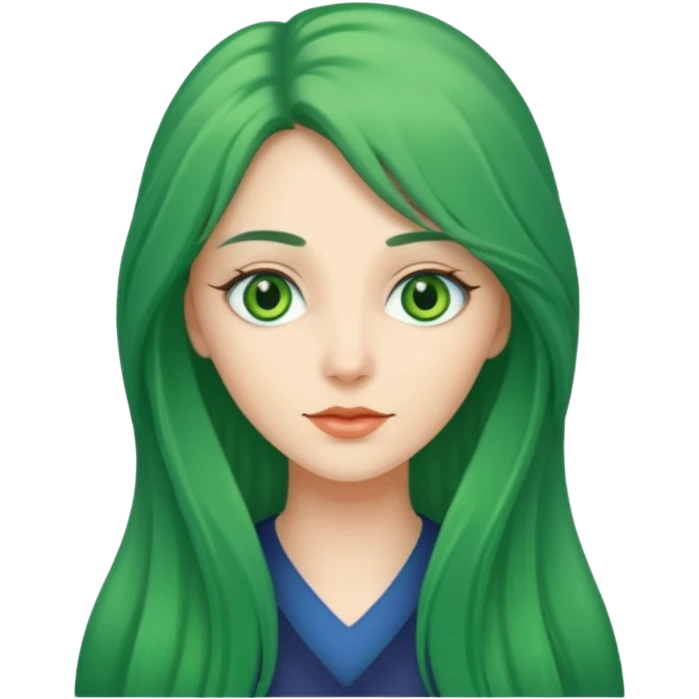 long green haired woman emoji