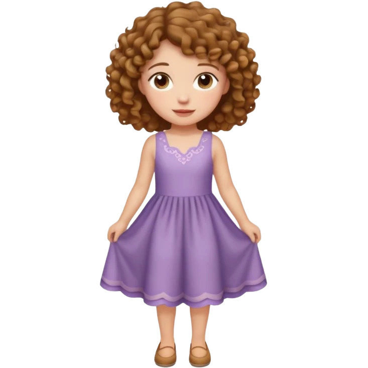 Curly light brown haired girl curtsy emoji