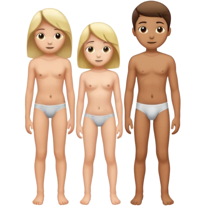 12 year old child girl naked underwear  standing  with a 12 year old boy emoji