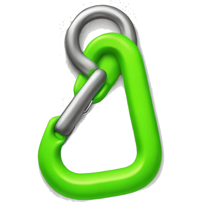 neon green climbing carabiner  emoji