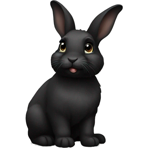 Cute black Poland dwarf bunny emoji