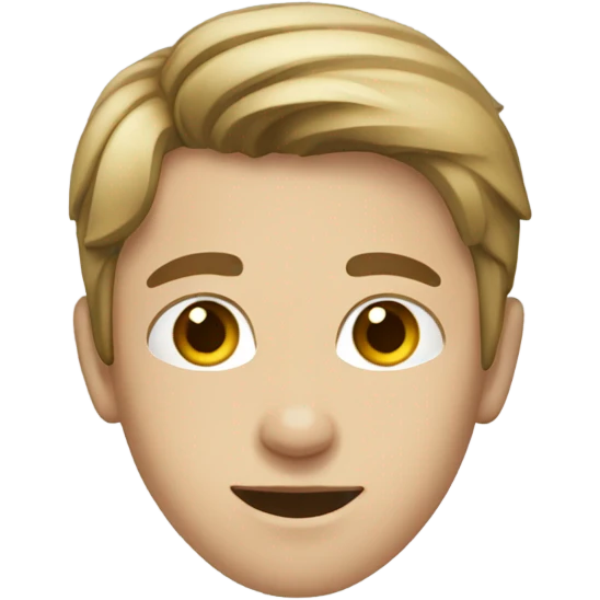 young looking, teenage boy, has brown hair with thin blonde highlights,   emoji