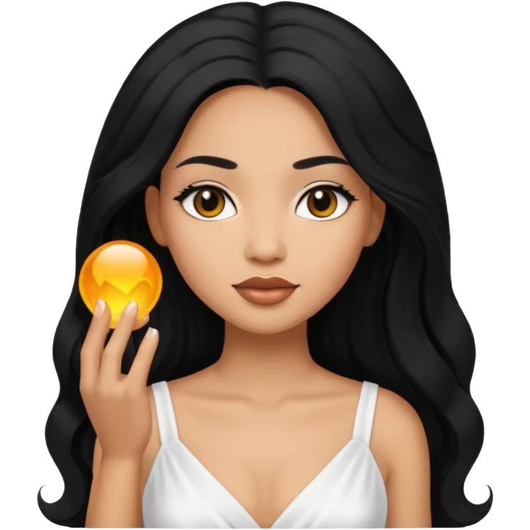 Light skinned black woman with bbl emoji