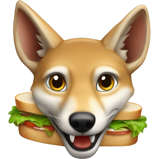 jackal with sandwich emoji