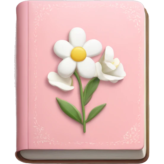 Soft pink bible with white flowers  emoji