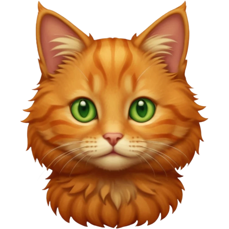 A high-resolution photo-realistic digital illustration of a solid ginger tabby cat kitten emoji