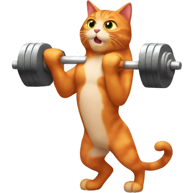 the red cat is to lift dumbbells emoji
