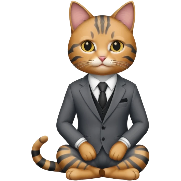 real cat siting with a suit on emoji