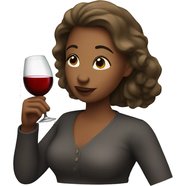 Woman drinking wine emoji
