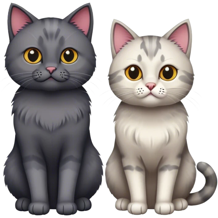Dark gray scotish cat and colour point cat emoji