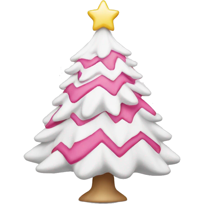 white and pink christmas tree emoji