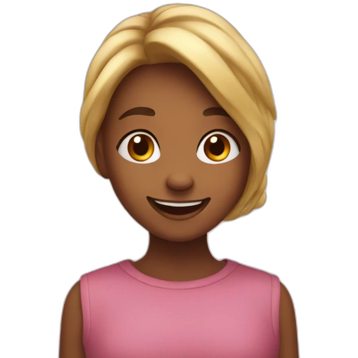 Happy girl with love emoji