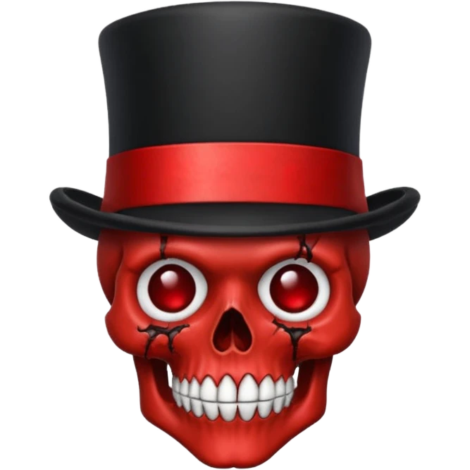 Blood skull with top hat emoji