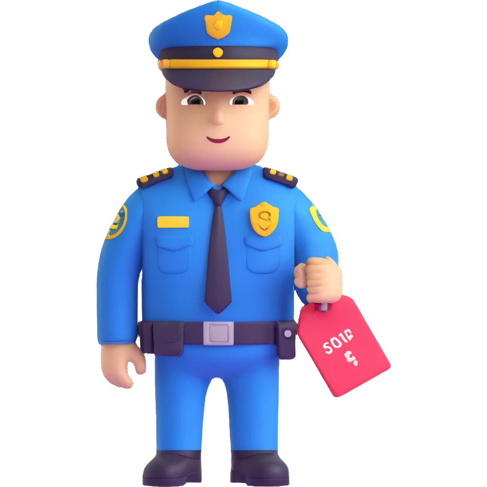 security officer with price tag emoji