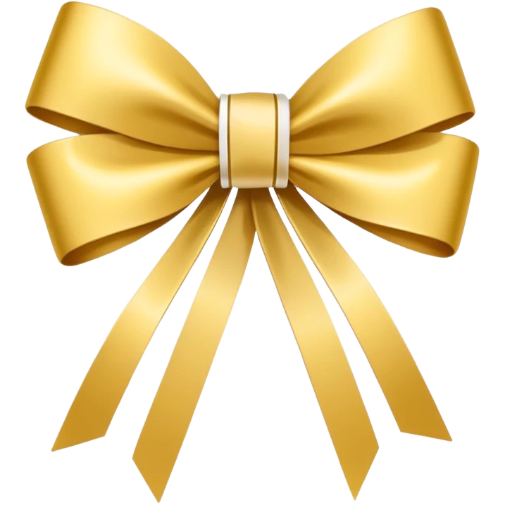 one gold paper clip with a white bow in the middle emoji