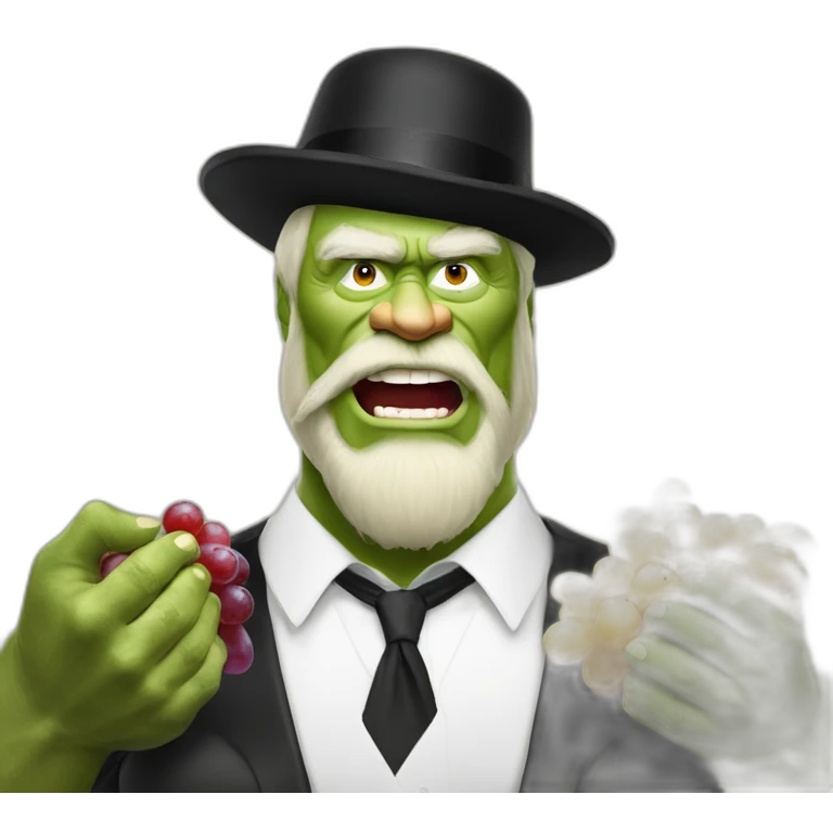 Hasidic Hulk Hogan’s bar mitzvah eating grapes riding a bear emoji