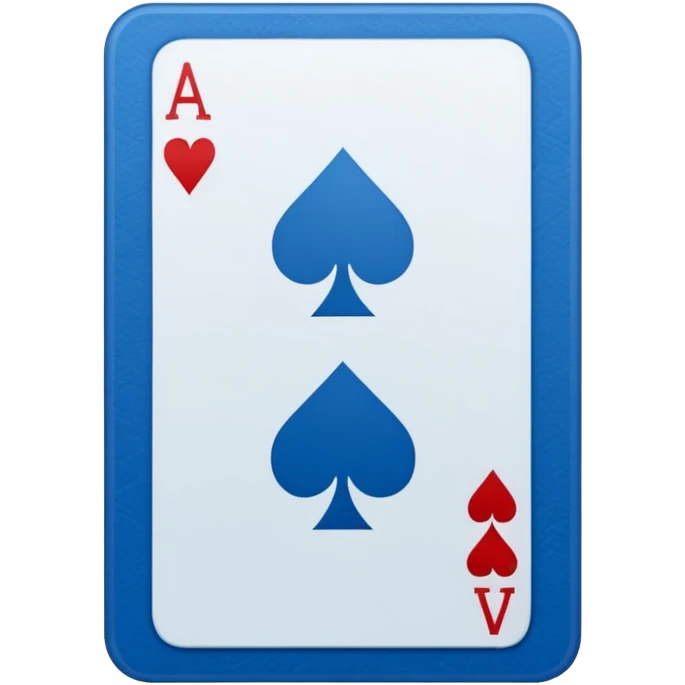 A highly minimalist, clean icon. The icon is a single playing card or tarot card, shown from the back side (face down). The card is oriented vertically (portrait). Blue color emoji