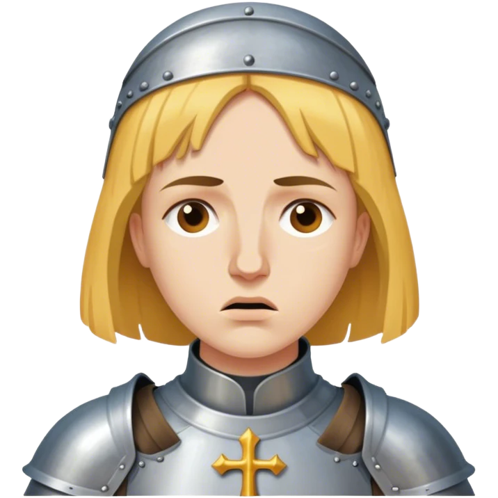 joan of arc figure depicts angst, outrage but optimistic emoji