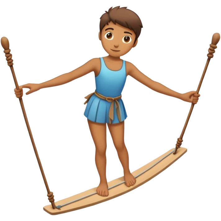 person on tightrope holding balancing stick
 emoji