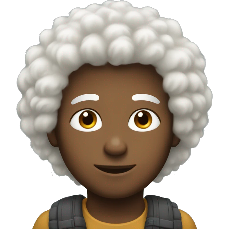 White boy with fluffy hair  emoji