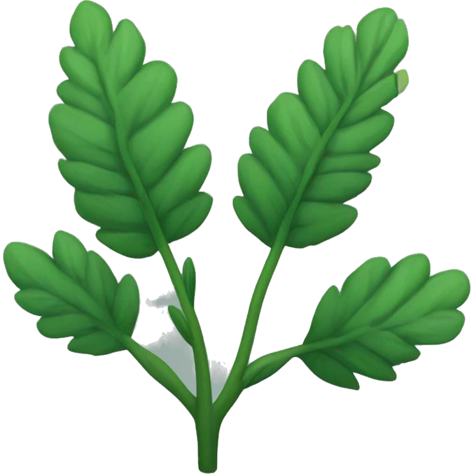 a plant with a thin, slightly hairy green stem and oval, dark green, serrated leaves arranged in opposite pairs along the stem. emoji