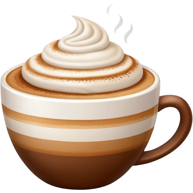 Cappuccino in big white cup without a face on it emoji