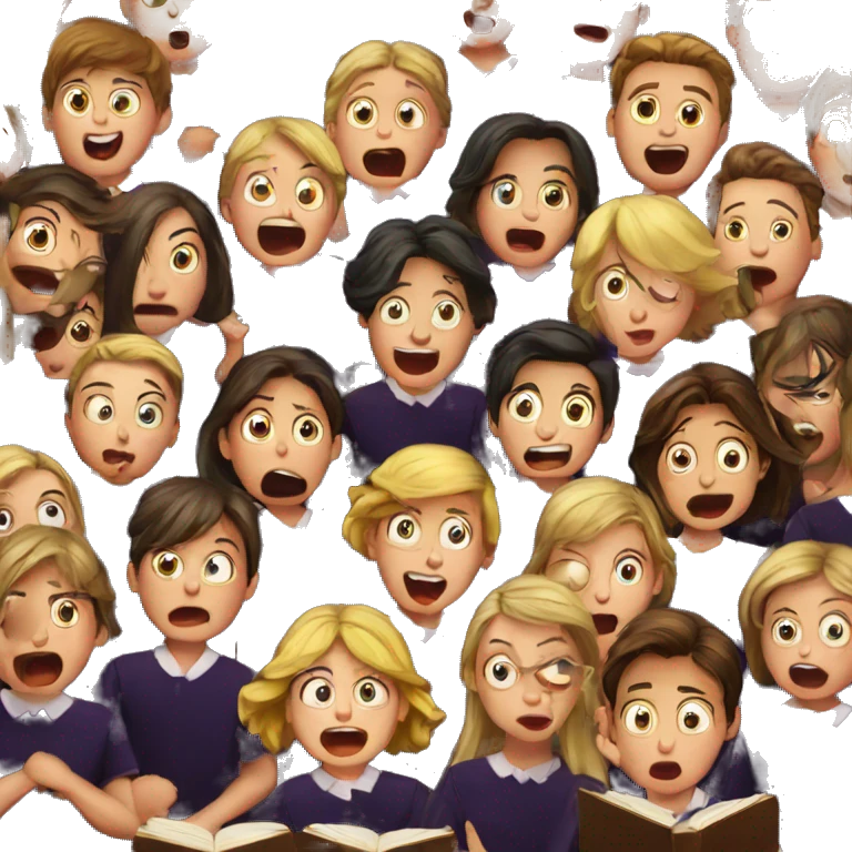 children's choir in shock emoji