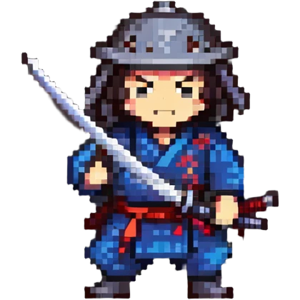 samurai striking with katana sword emoji