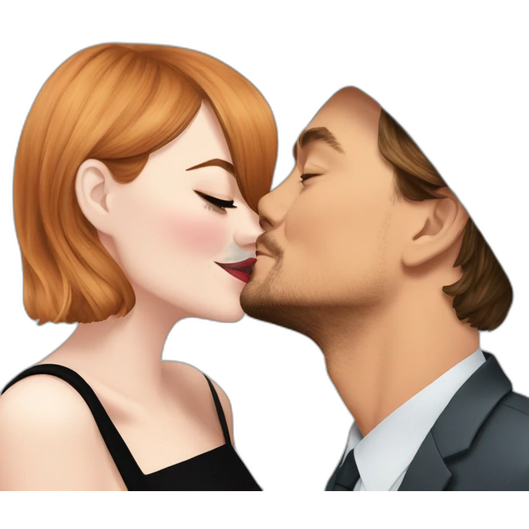 Emma Stone kissing Leonardo DiCaprio  emoji