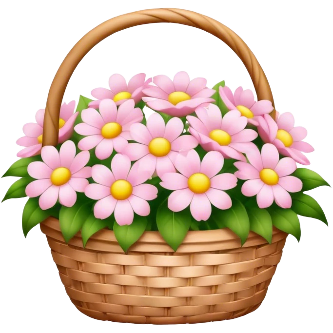 basket of light pink flowers emoji
