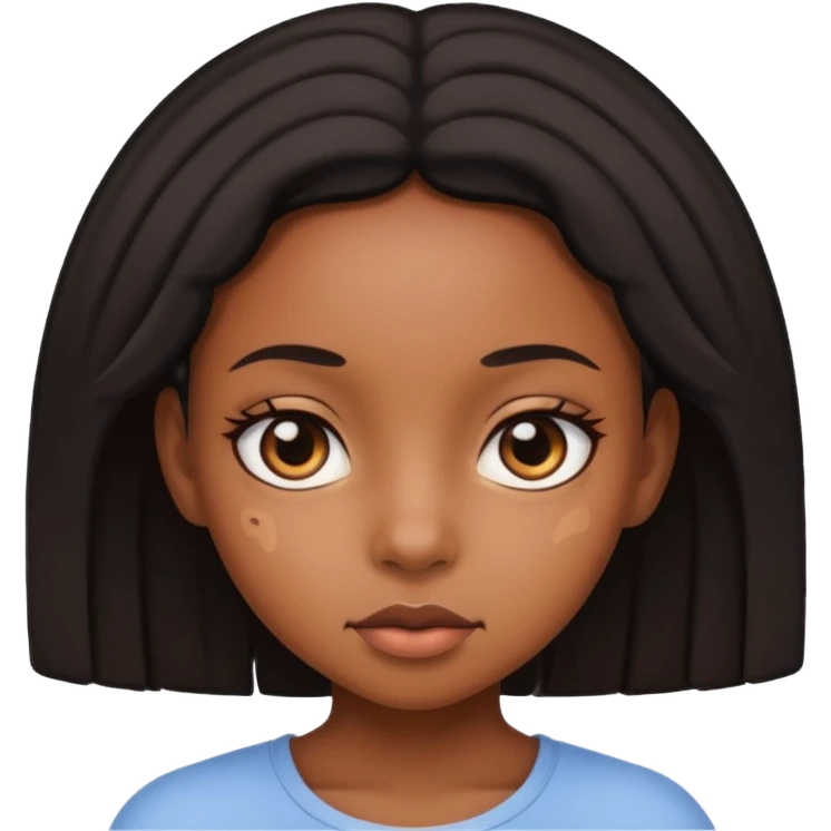 Black girl with eyes going in different directions emoji