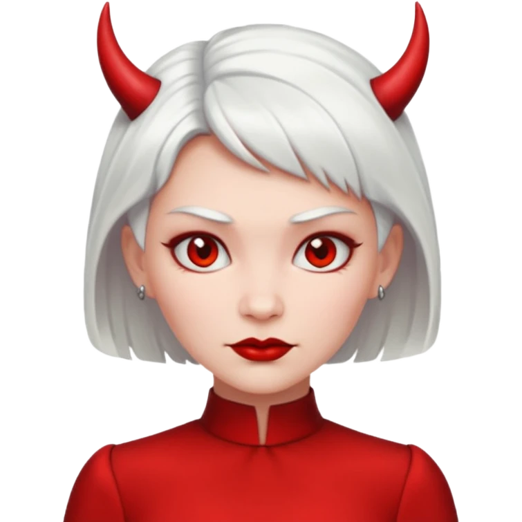 Devil woman in red with short white hairstyle emoji