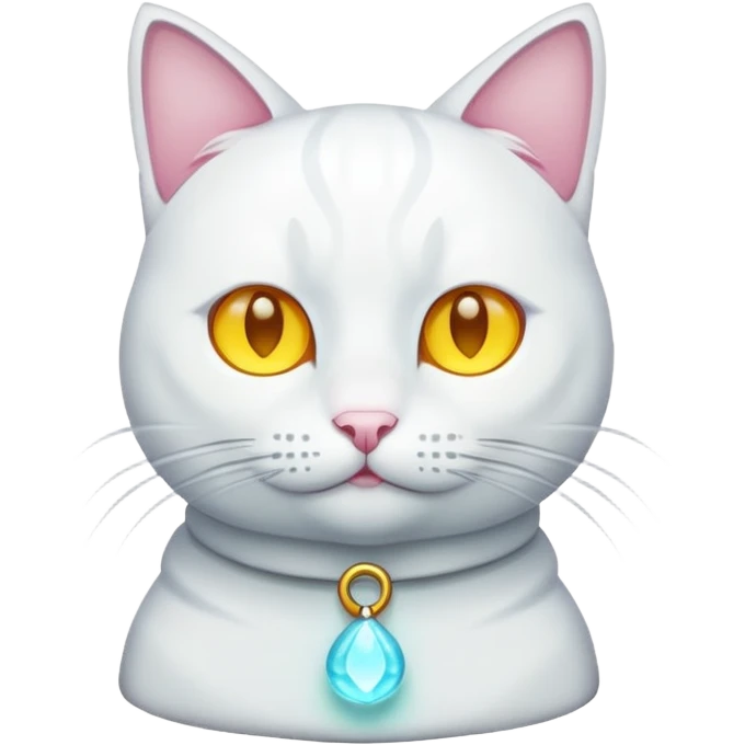 white cat luminous emoji