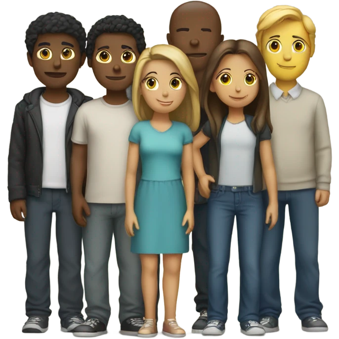 group of people standing in a row emoji