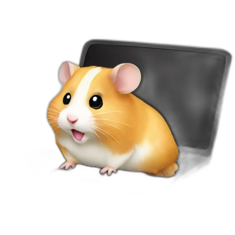 Hamster with a black laptop  emoji
