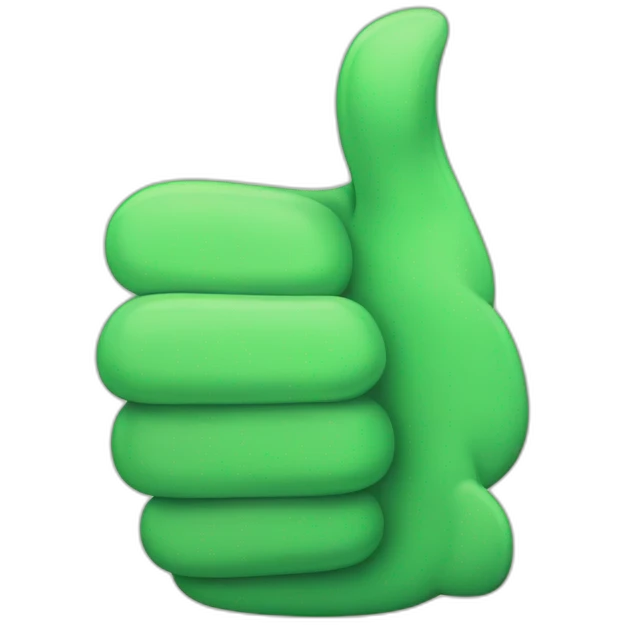 thumbs up hand colored green emoji