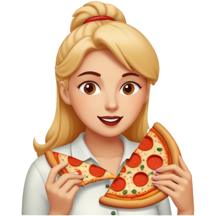 Mom is eating pizza emoji
