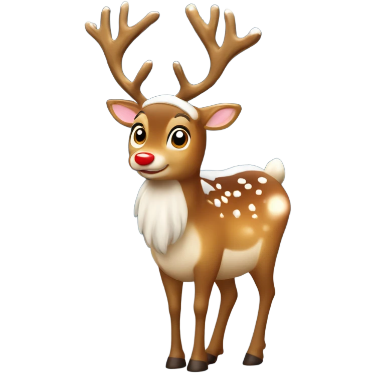 Roudolph the red nose Reinedeer Christmas snowing bright lights emoji