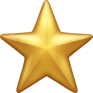 Gold star, cartoon style emoji