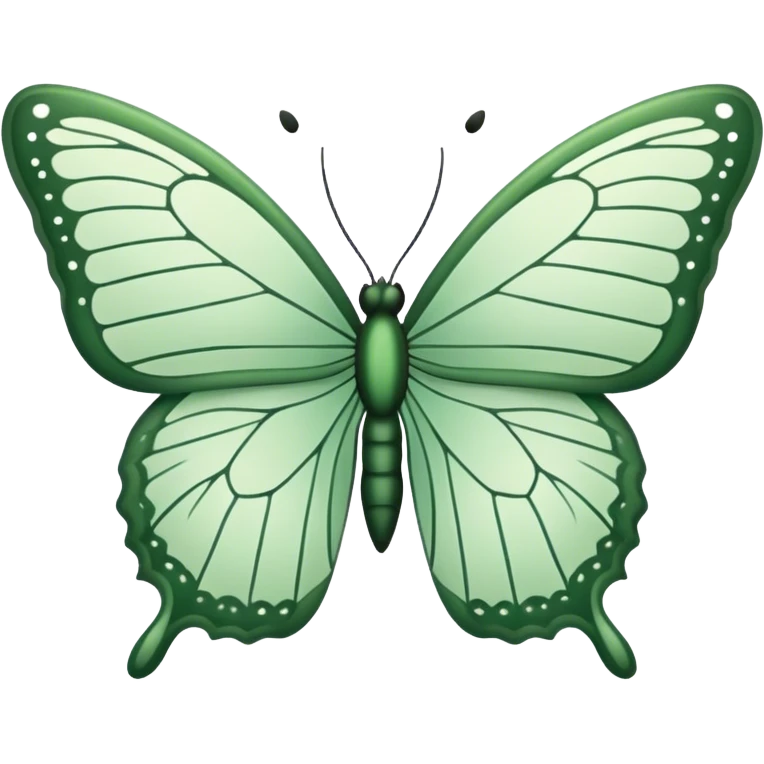 Sage green butterfly with dark green outline  emoji